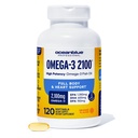 Oceanblue Professional Omega 3 2100-120 ct - kõrge tugevusega kolmekordne tugevus Burpless Fish Oil EPA, DHA & DPA - Wild Caught - Natural Orange Maitse, 60 Servings