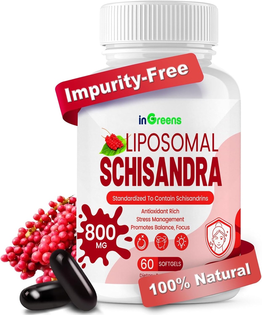 800MG Schisandra orgaaniline ekstrakt, Schisandra Supplement, Schisandra Berry Softgels for Energy Support, Maksa Tervis, Antioksüdant kaitse ja seedetrakti heaolu - 60 Softgels, valmistatud USA