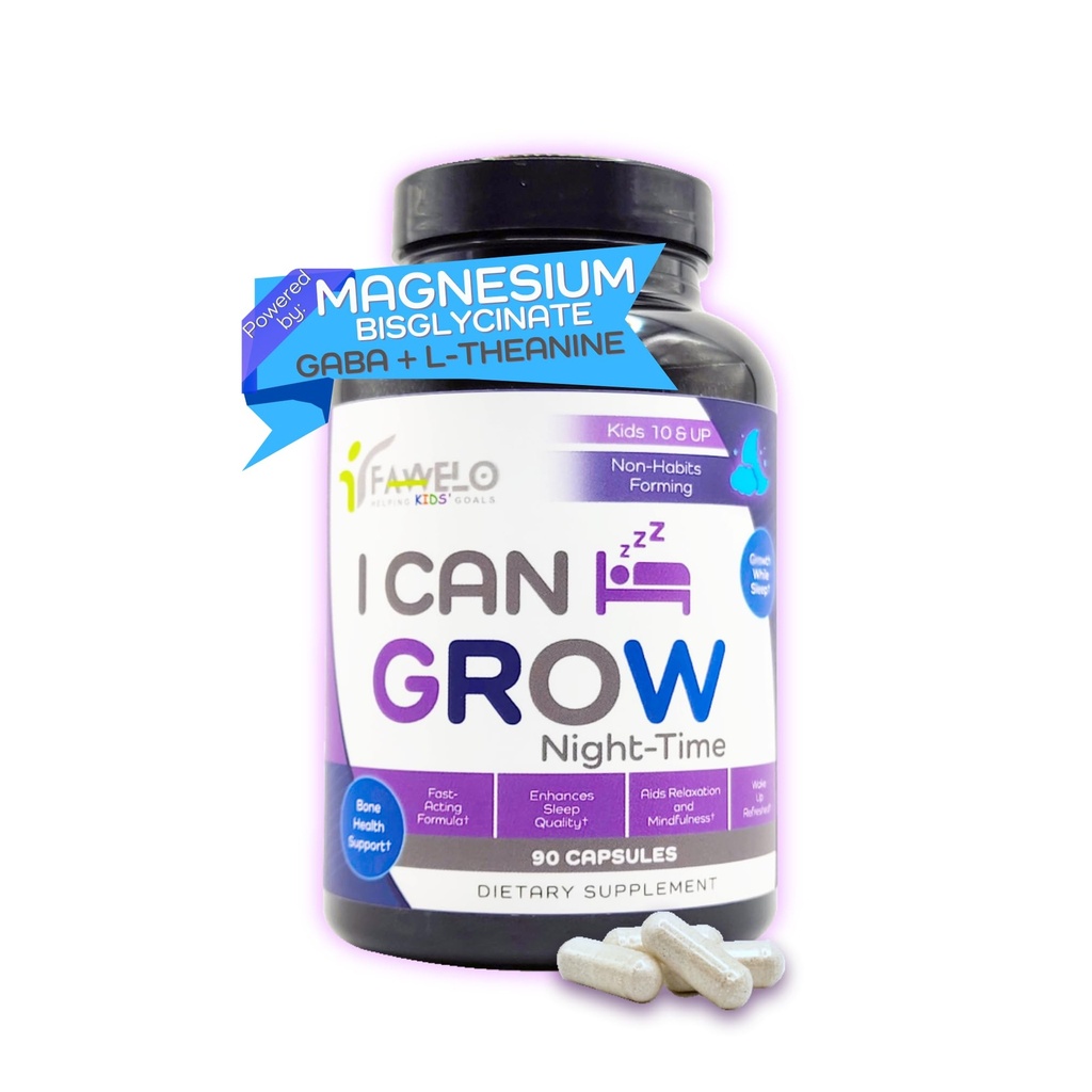 I Can Grow NightTime Kids Vitamiinid Multivitamiin Uneabi | Magneesium lastele Magneesium Bisglütsinaat | Natural Calm & Recovery | Magnesio kompleks | Vitaminas para Niños con Glicinato de Magnesio