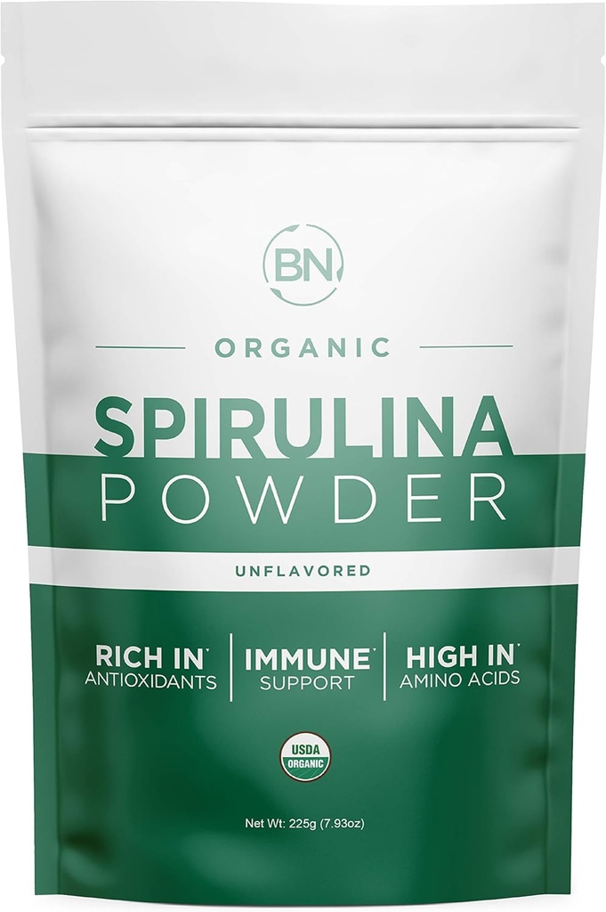 Spirulina pulber Orgaaniline 225g - 64 Servings 3.5g Serving Suurus - USDA sertifitseeritud - TOORAINE Tihe üle 70% Valgu Serving - Puhas allikas Vegan Valk - Superfood