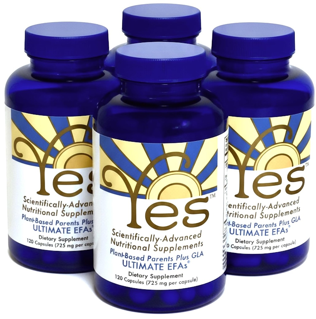 Fish Oil Omega 3 Toidulisandid Alternatiiv-YES Omega 3 & 6 Rasvhape - Burpless, Taimne - DHA, EPA, SDA - Kolesterool, süda, nahk, energia, silmad, immuunsuse toetamine JAH (4 x 120 Gel korgid)