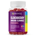 Elderberry Gummies lastele, kellel on tsink ja C-vitamiin - Immuunsüsteemi lisand lastele - 120 loend, vegan, marjamaitse - mugav igapäevane kaitse antioksüdantide ja oluliste toitainetega