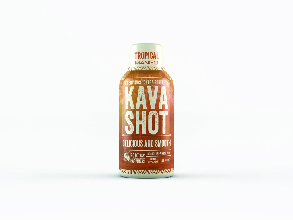 Kava and Wellness Shot | 2oz | Tropical Mango Flavor | Non-Alcholic | Lõõgastav Shot | Dietary Supplament