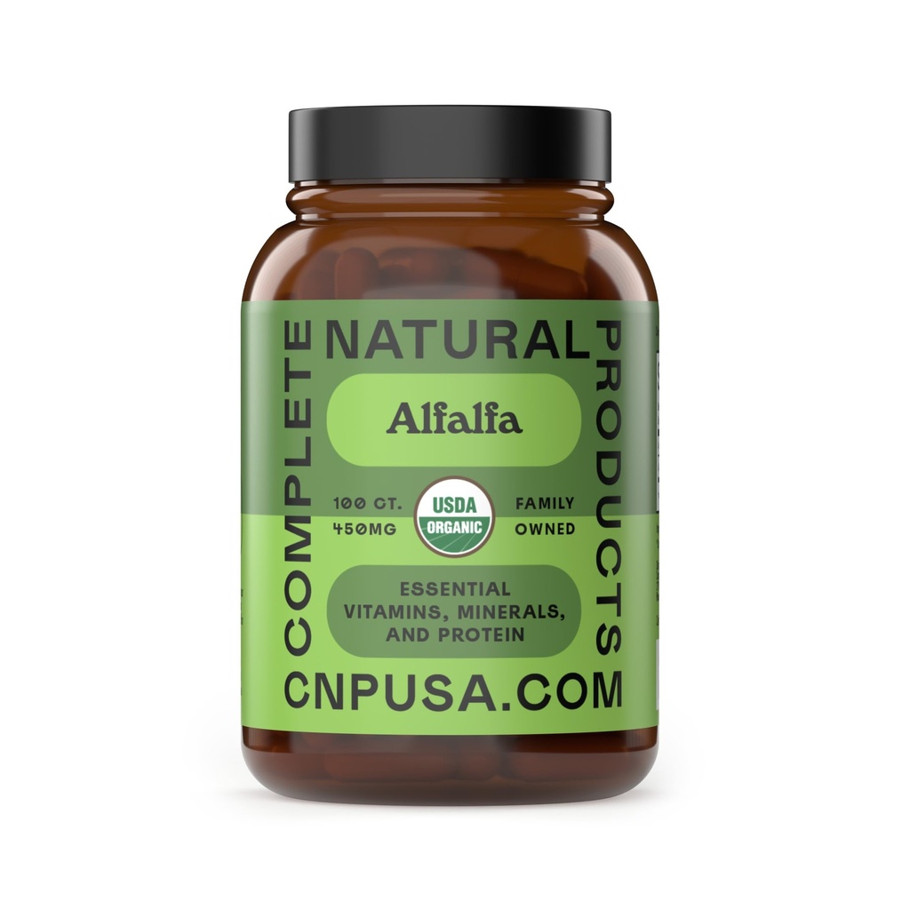 Täielikud looduslikud tooted Puhas Alfalfa Leaf - 100 kapslit - 450 mg puhast kuivatatud orgaanilist Alfalfa Leaf pulbrit Veggie kapslites