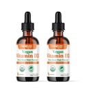 LIQUIDHEALTH Vitamiin D3 4000 RÜ, USDA orgaaniline D-vitamiini vedelikutilgad täiskasvanutele ja lastele, Vegan D-vitamiin immuunsüsteemi toetamiseks, luude tervis, meeleolu tugi, tervislik nahk - valmistatud USAs (2 Pack)