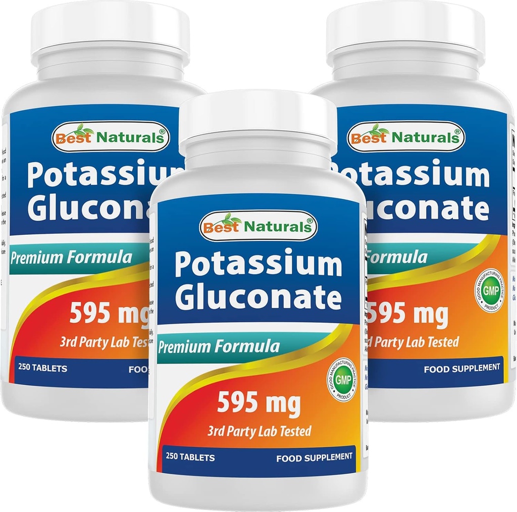 Parimad looduslikud kaaliumglükonaat 595 mg 250 tabletti (250 loendit (3 pakendit))