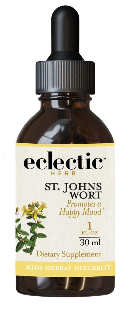 ECLECTIC INSTITUTE Kids Maitsetaimed - naistepuna, must kirsi maitse | Taimse tervise täiendus, soodustab positiivset meeleolu | 1 fl oz (30 ml)