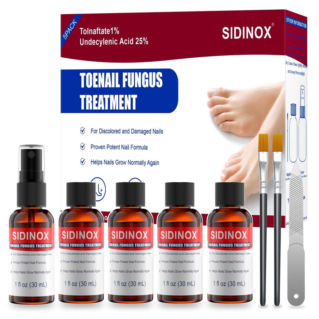 Toenail Fungus Treatment, Treatment Extra Strength with 25% Undecylenic Acid, Fungus Nail Treatment for Damaged Nails, Discolored, Thick Toenails, Help Nail Grow - (1 Fl Oz/30 ml x 5 Pack)
