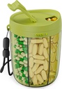 PULIV Suur Pill Pudeli Korraldaja, Täiendus Korraldaja Hoides 6 erinevat vitamiini, Pill Box Juhul Anti-Mixing & Wide Avamine Design, Lihtne Retrieve Meds ja 20 Tcs Kleepuvad Sildid, Roheline