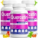 (3 Pack) Quercetin Gummies by BioVitalica - Quercetin with Bromelain C-vitamiin ja tsink & Elderberry + Vitamiin D3-5 in 1 Immune Support - Tsink Quercetin 750 mg lastele ja täiskasvanutele