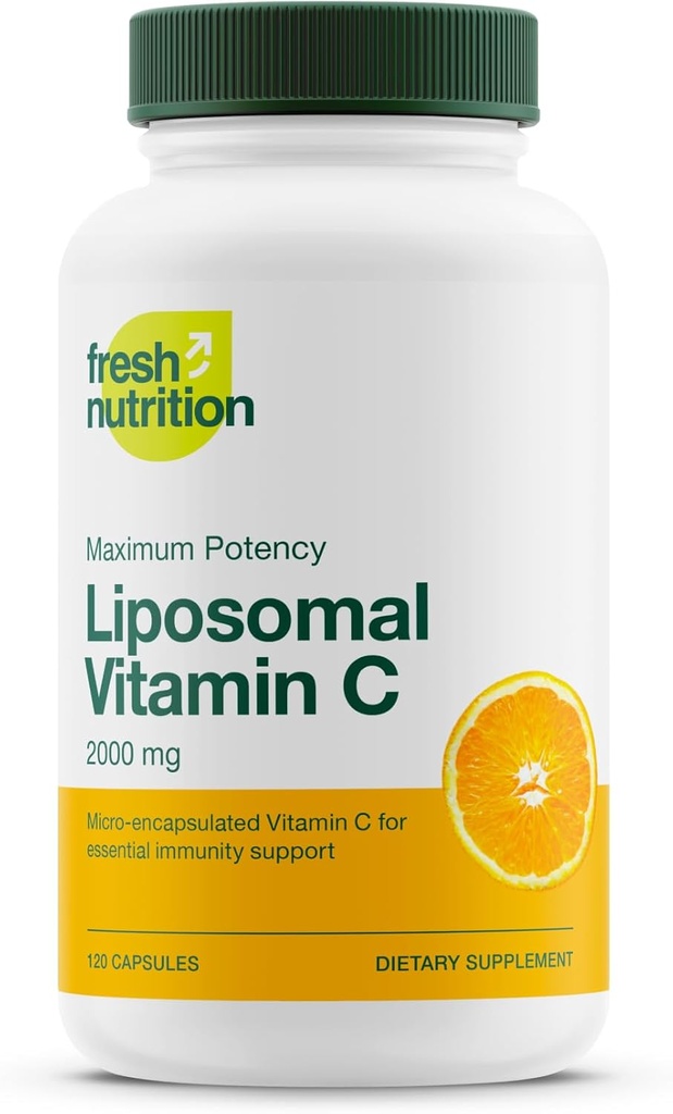 Värske toitumine Liposomaalne Vitamiin C - 2000 mg DNA kontrollitud ja võimas VIT C (askorbiinhappest) - neelata või valada pulber joogiks, kõik looduslik vegan sõbralik, mitte-GMO, gluteenivaba, piimavaba