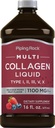 Piping Rock Vedel kollageen 16 fl oz | 1100mg | Puuvilja maitse | Multi kollageenpeptiidid | C-vitamiiniga | Mitte-GMO, Gluteenivaba toidulisand
