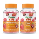 Elujõuline probiootiline 2 miljardit CFU lapsed + tsink 25 mg lapsed, Gummies Bundle - suurepärane maitse, vitamiinilisand, Gluteenivaba, GMO-vaba, närimiskumm