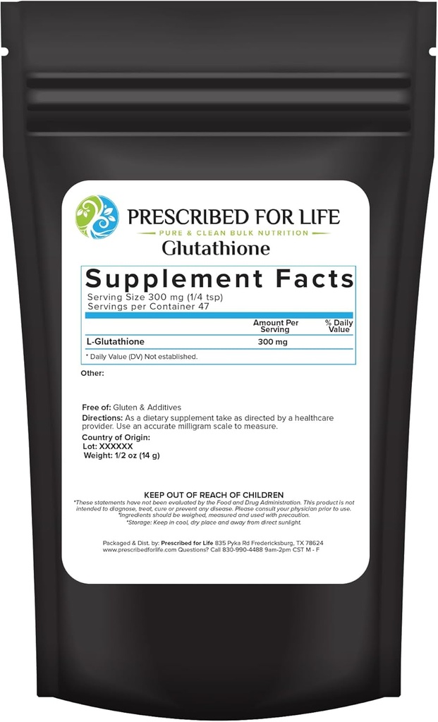 Ette nähtud elu L Glutatiooni pulber, puhas vähendatud glutatioon, aminohapete tripeptiid Glütsiin, glutamiin ja tsüsteiin, antioksüdandid immuunsüsteemi toetuseks (0,5 oz / 14 g)
