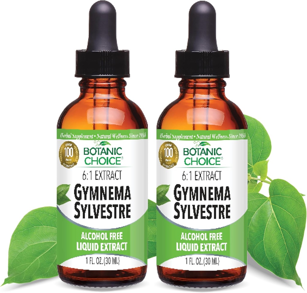 Botaaniline valik: Gymnema Sylvestre Vedel Ekstrakt - Alkohol & Gluteenivaba, Non-GMO, 1oz 2 Pack