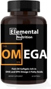 Omega-3 kalaõlist - 60 softgels Väärtus pudel eikosapentaeenhapet (EPA) ja dokoheksaeenhapet (DHA) musta rihmaga purgis