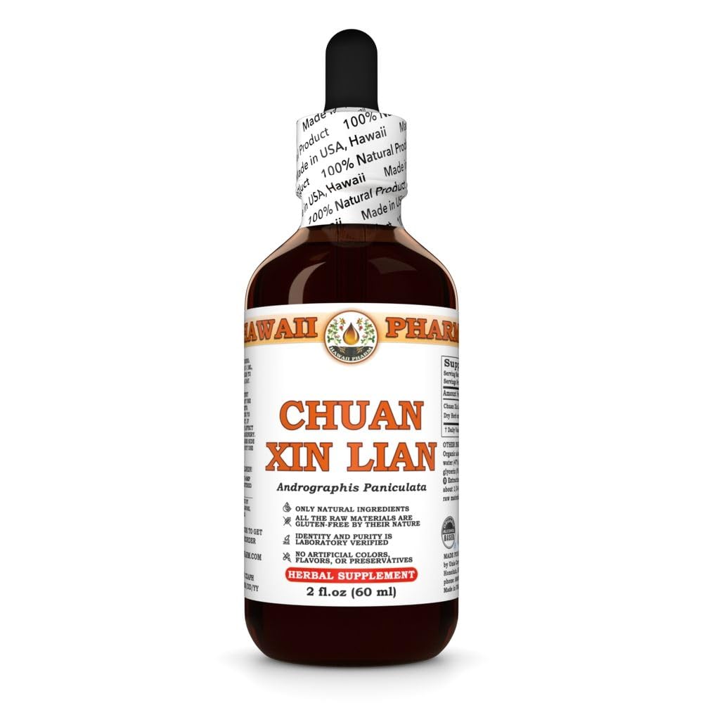 Chuan Xin Lian (Andrographis Paniculata) Dry Herb Tincture, Made in Hawaii, All Natural, Vegan, Pure Liquid Extract - 2 fl.oz