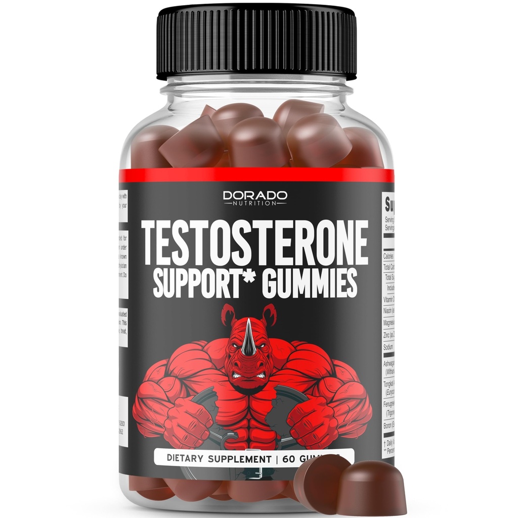 Testosteroon Gummies Meestele (60 Count) Testosterooni Täiendus Meestele - Premium Test Booster - Toetus Tugevus, vastupidavus, Drive & Performance - Kolmanda osapoole Testitud, Non-GMO, Vegan Ohutu & Made USA