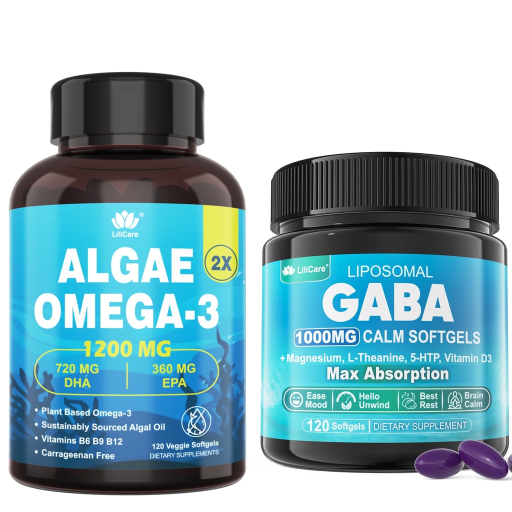 GABA täiendus + Vegan Omega-3 vetikaõli