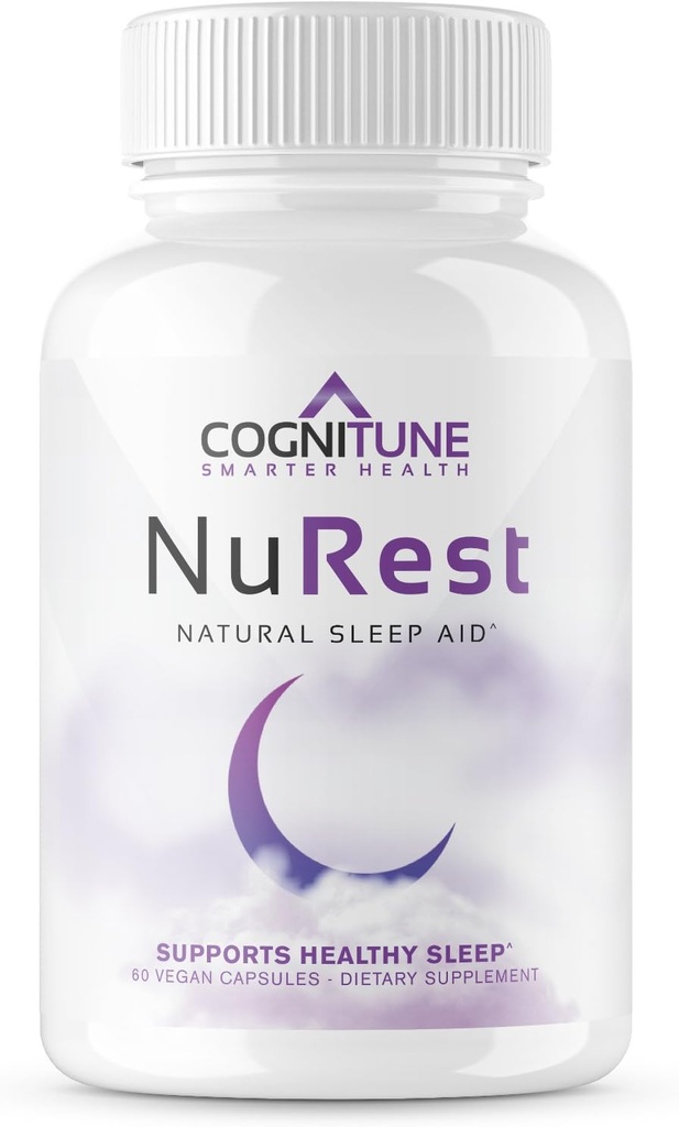 CogniTune Natural Sleep Aid täiskasvanutele - Taimne Sleep Aid Supplement - Mitte-uimane valem melatoniini, Valerian Juur, Lemon Balm, Kummel, GABA & More