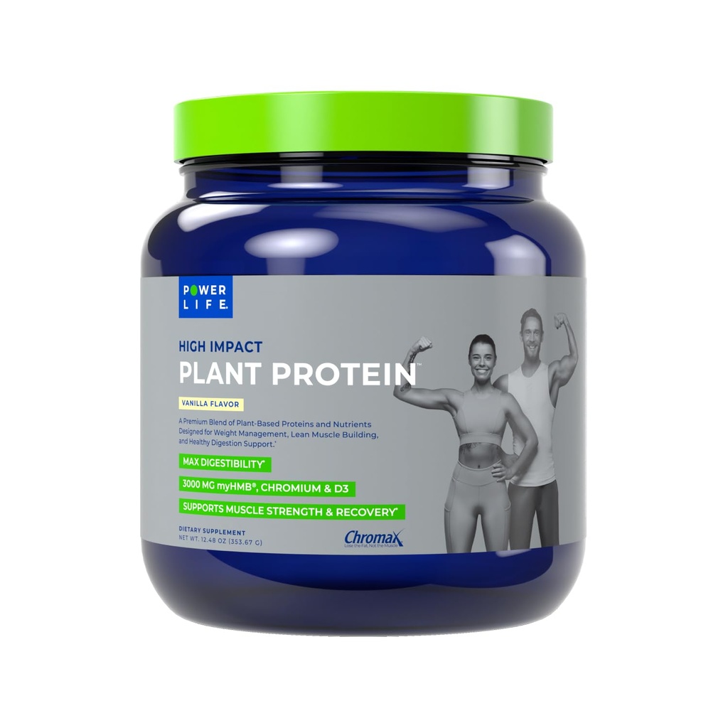 POWERLIFE suure mõjuga taimevalgu pulber 3000 MG HMB-ga, taimepõhine, suhkrulisandita, vegan, Keto sõbralik, mitte-GMO (Vanilla - uus valem)
