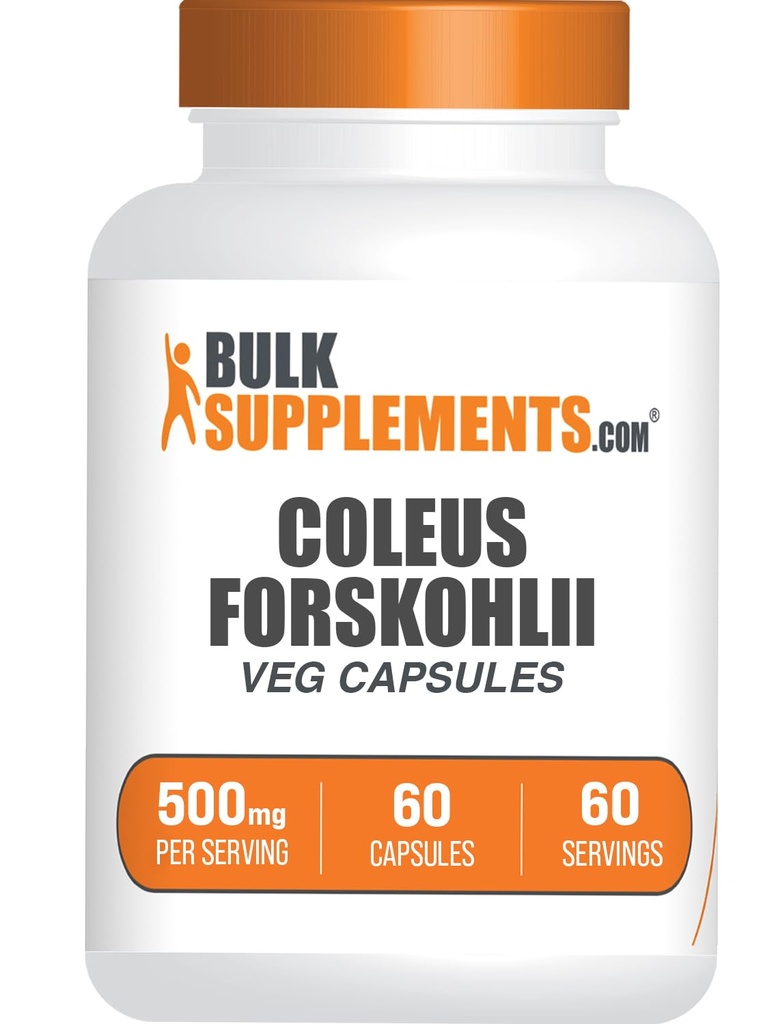 BulkSupplements.com Coleus Forskohlii Extract Kapslid - Forskolin Supplement, Forskolin kapslid - Taimne täiendus, Gluteenivaba, 1 kapsel Serving, 60 kapslit (pakend 1)
