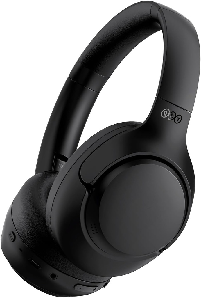 QCY H3 ANC Bluetooth kõrvaklapid üle kõrva, aktiivne müra tühistamine Bluetooth 5.4 Mikrofonidega kõrvaklapid, Hi-Res Audio Sound, Multipoint Connection, 60H Playback, Custom EQ via App (Black)