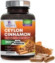 Orgaaniline Ceyloni kaneeli täiendus 1800mg - sertifitseeritud orgaaniline Ceyloni kaneelipulber pillid - energia ja südame toetus naistele ja meestele, villitud USAs, antioksüdant, gluteenivaba, mitte-GMO - 180 kapslit