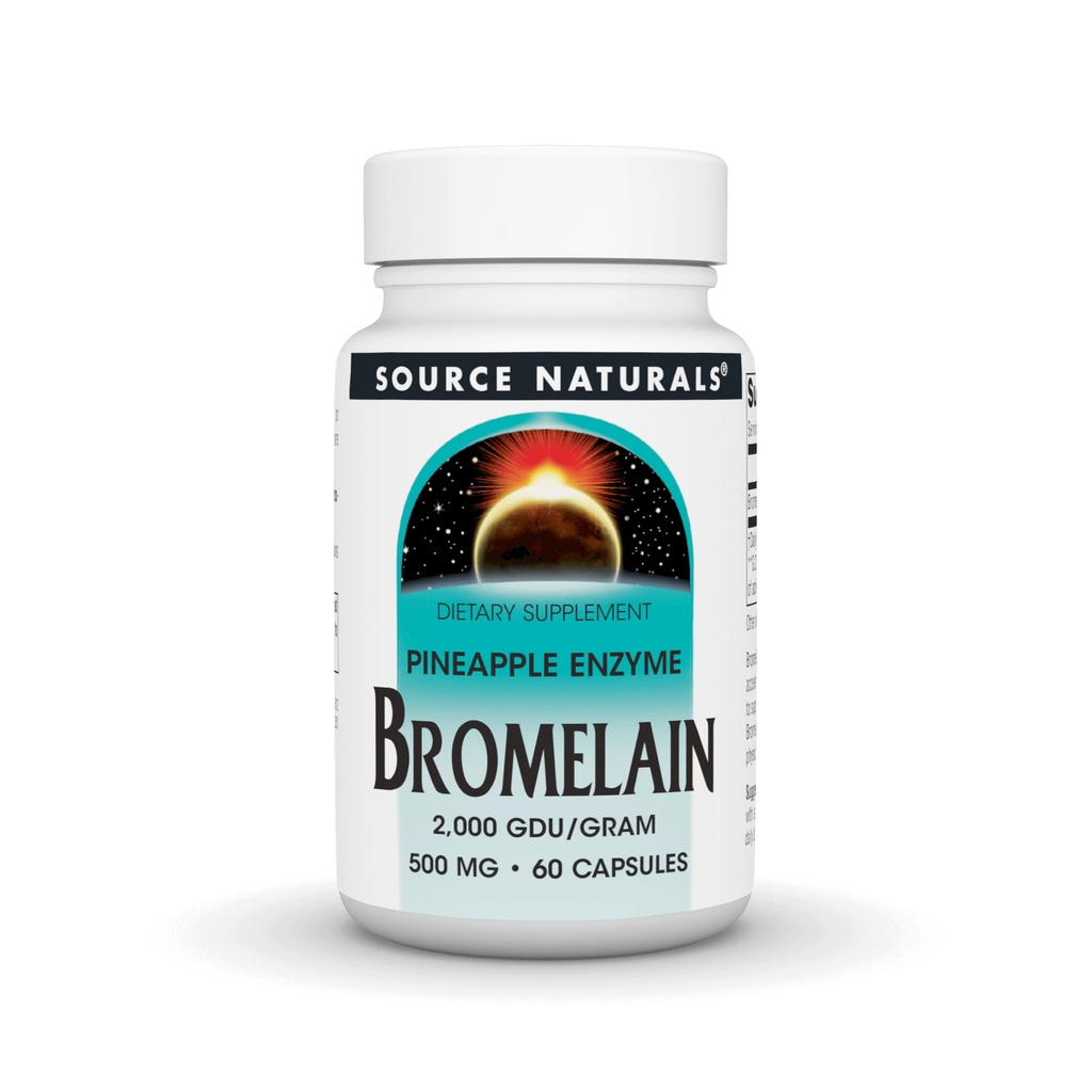 Source Naturals Pineapple Enzyme Bromelain, 2000 GDU/GRAM - 500 mg, 60 Capsules