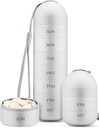 Zannaki Metal Moisture Proof Weekly Pill Korraldaja, virnastatav Alumiinium Alloy BPA Tasuta Reisimine Matka 7 päeva Pill Box Juhul Veekindel ja suur osa hoida pillid, vitamiinid, kalaõli, toidulisandeid