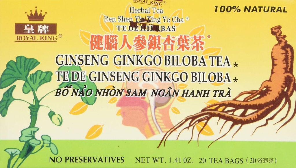 Kuninglik kuningas Ginseng Ginkgo Biloba Tee (20 kotti)