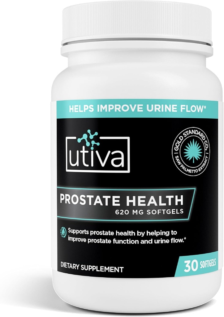 Utiva eesnäärme tervis - looduslik valem tervislikuks funktsiooniks ja uriinivooluks - eesnäärme lisand meestele - beeta-sitosterool ja saw Palmetto meestele - 30 softgels