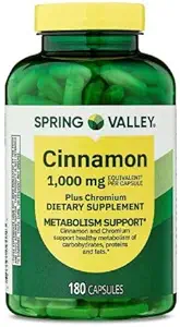 Üldine Spring Valley Cinnamon Plus Chromium, 1000 mg, 180 Count Capsules - Natural Dietary Supplement for General Wellness & + Sticker Dri Store