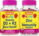 Well yeah Vitamiin D3+K2 Kids + Tsink Kids 15mg, Gummies Bundle - suurepärane maitse, vitamiinilisand, Gluteenivaba, GMO-vaba, närimiskumm