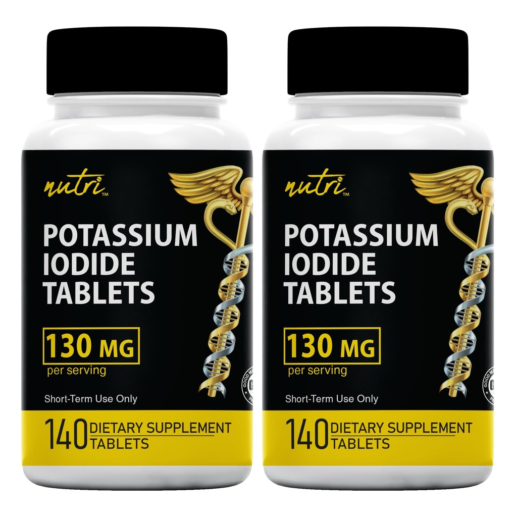 Kaaliumjodiidi tabletid ( pakendis 2 ) 130 mg - 280 tabletti EXP 10/2032 - YODO Naciente - KI Pills - Yoduro de Potasio - Nutri Supplements