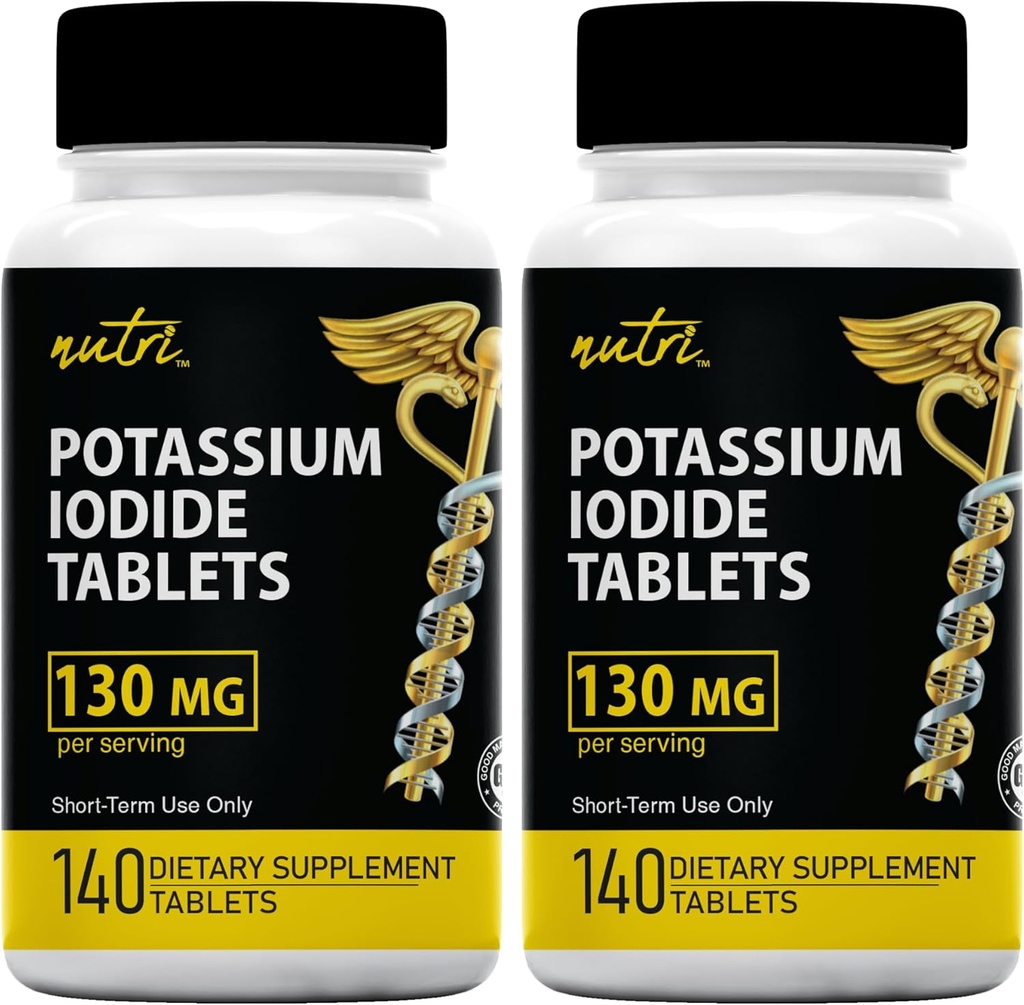 Kaaliumjodiidi tabletid ( pakendis 2 ) 130 mg - 280 tabletti EXP 10/2032 - YODO Naciente - KI Pills - Yoduro de Potasio - Nutri Supplements