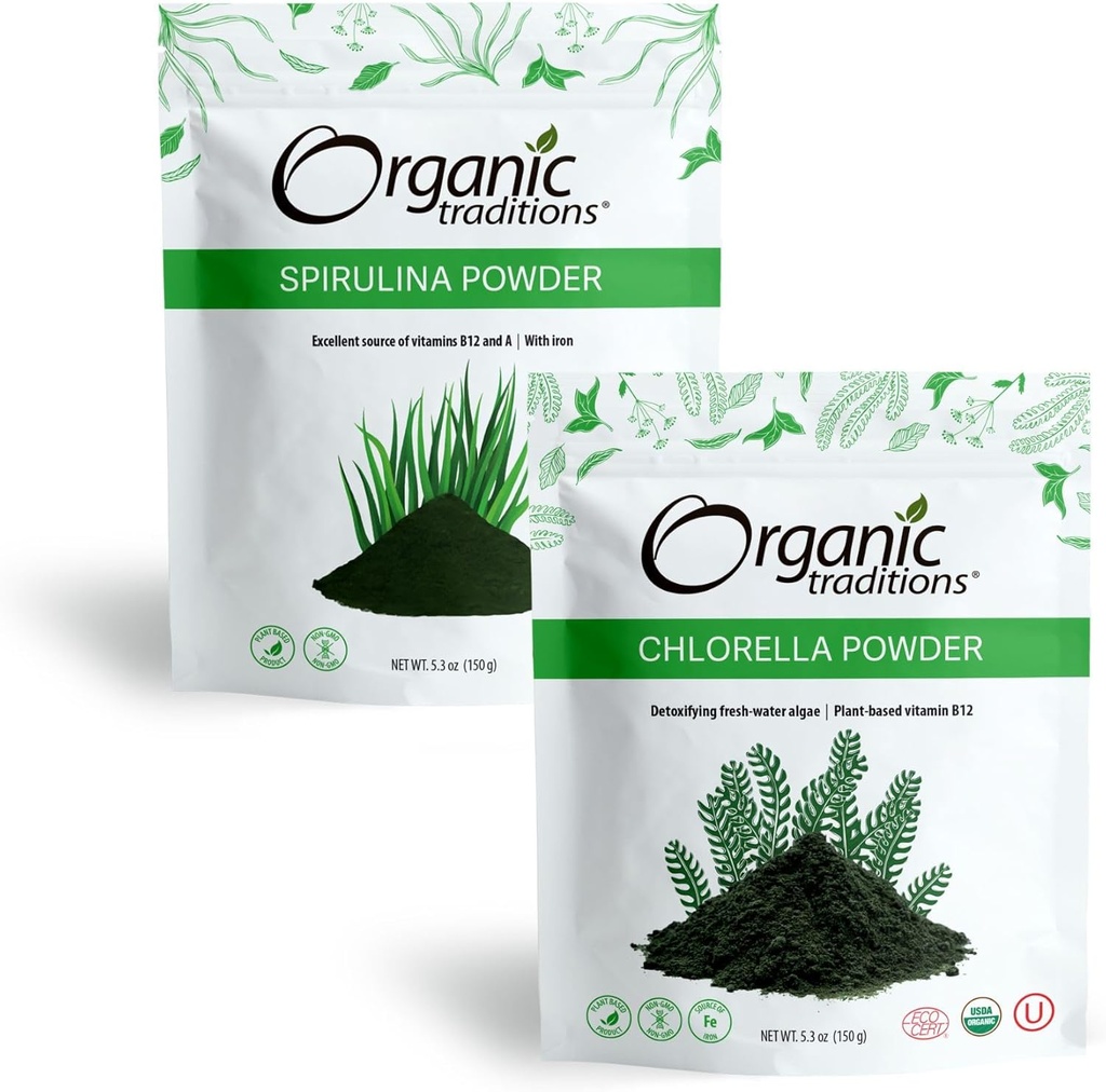 Orgaaniline Spirulina & Chlorella Superfood Powder, Vegan, Non-GMO