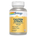 Solaray Kaltsiumtsitraat vitamiin D3 1000mg - Luu tugevus ja tervete hammaste tugi - õrn seedimine valem - Lab kontrollitud, 60-päevane garantii - 15 serveerimist, 90 kapslit