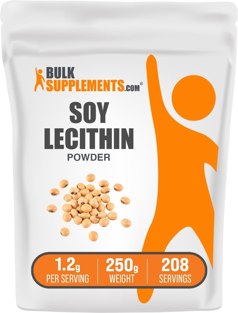 BulkSupplements.com Sojaletsitiini pulber - letsitiini lisand, toidulisand, toiduklass - gluteenivaba, 1,2 g serveerimise kohta, 250 g (8,8 oz) (pakk 1)