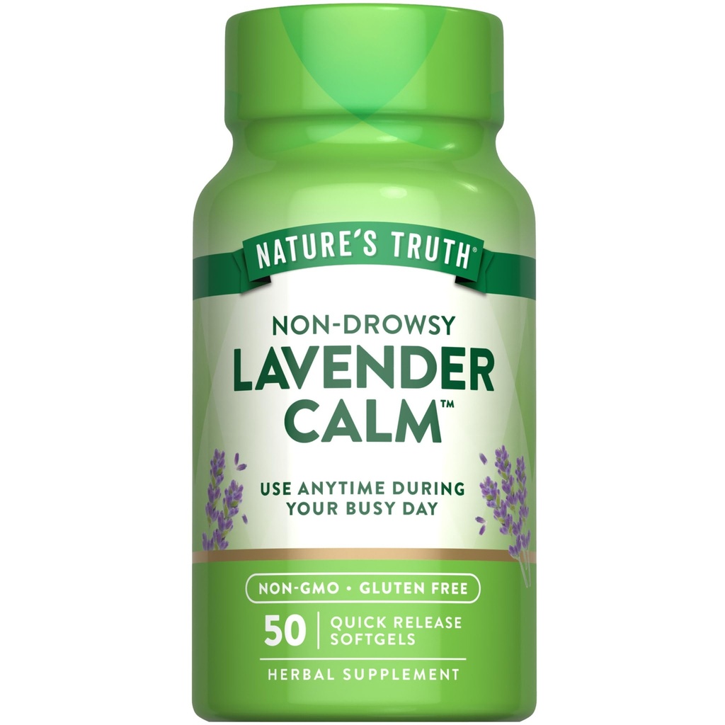 Nature's Truth Lavendel Calm Softgels Oral Supplement | 50 Count | Non-Drowsy Taimne | Mitte-GMO & Gluteenivaba