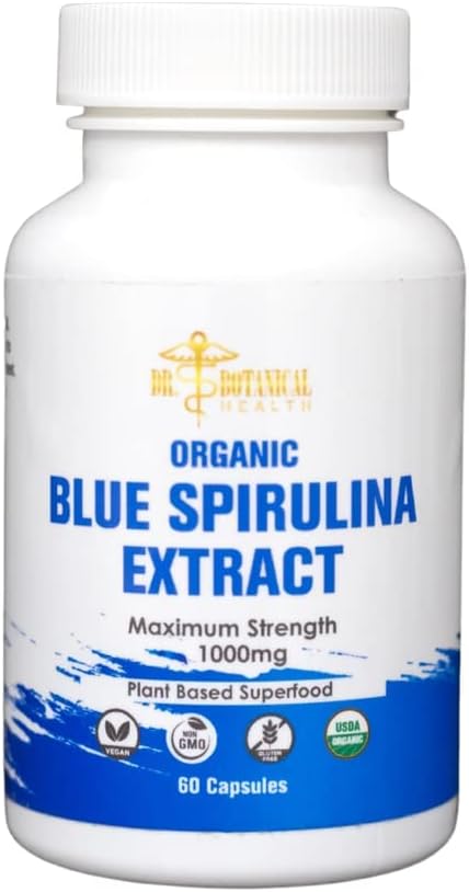 Sinine Spirulina kapslid - Orgaaniline - 1000 mg - 60 kapslit