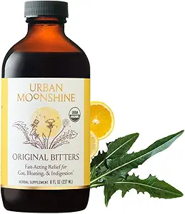 Urban Moonshine Original Digestive Bitters - Debloat - Soolestiku Tervis - Isutusmäärus - Seedetrakti tugi - Sertifitseeritud Orgaaniline - Dandelion Juur - Burdock Juur - 8 Fl Oz