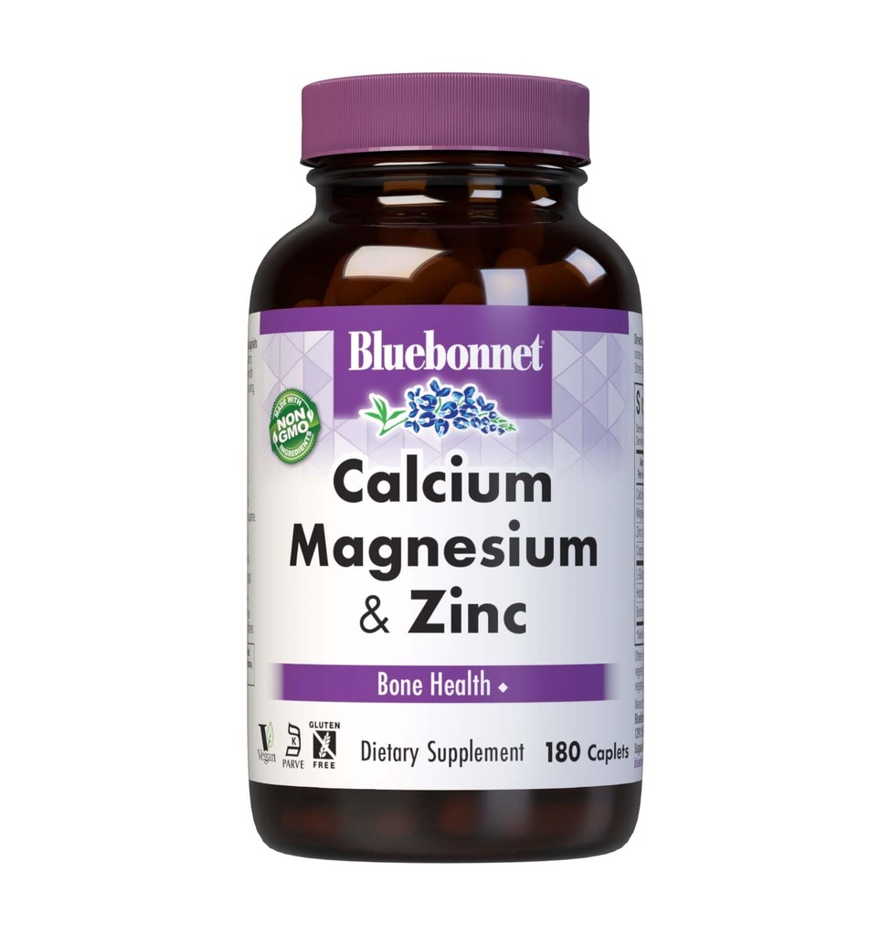 BlueBonnet Calcium Magneesium Tsink Caplets, 180 Count
