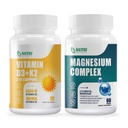 Vitamiin D3 K2 koos MCT õli 90 Softgels & Magneesium läbimurde kompleks täiendada | Luu, südame, lihaste ja närvisüsteemi tugi - Non-GMO