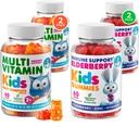 DR. MORITZ Elderberry Gummies for Kids (60 Count 2 Pack) ja Kids Multivitamiini Gummies Bundle (60 Count, 2 Pack) - laste immuunsuse ja üldise tervise jaoks