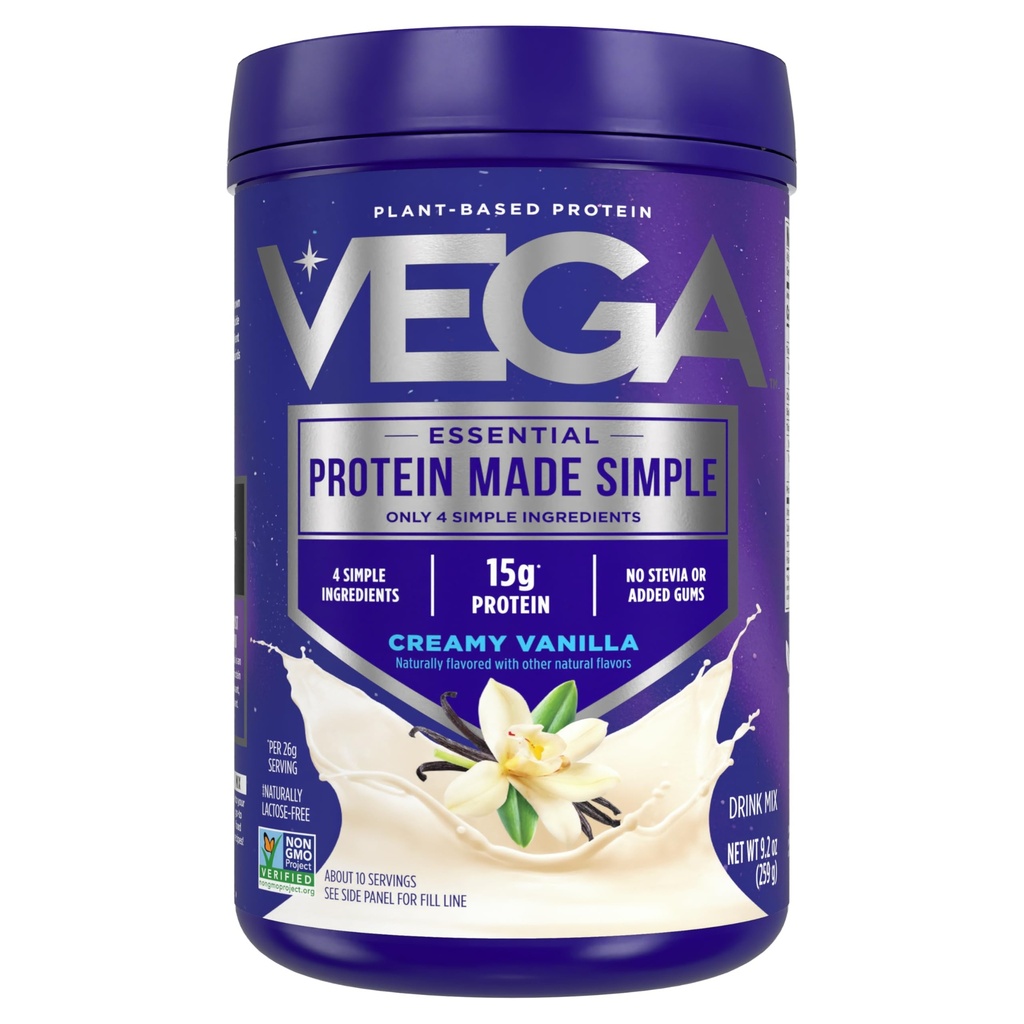 Vega Valk Valmistatud Lihtne Valgu Pulber, Vanilla - Stevia Vaba, Vegan, Taimepõhine, Tervislik, Gluteenivaba, Peaproteiin Naistele Ja Meestele, 9,2 oz (Pakendamine Võib erineda)
