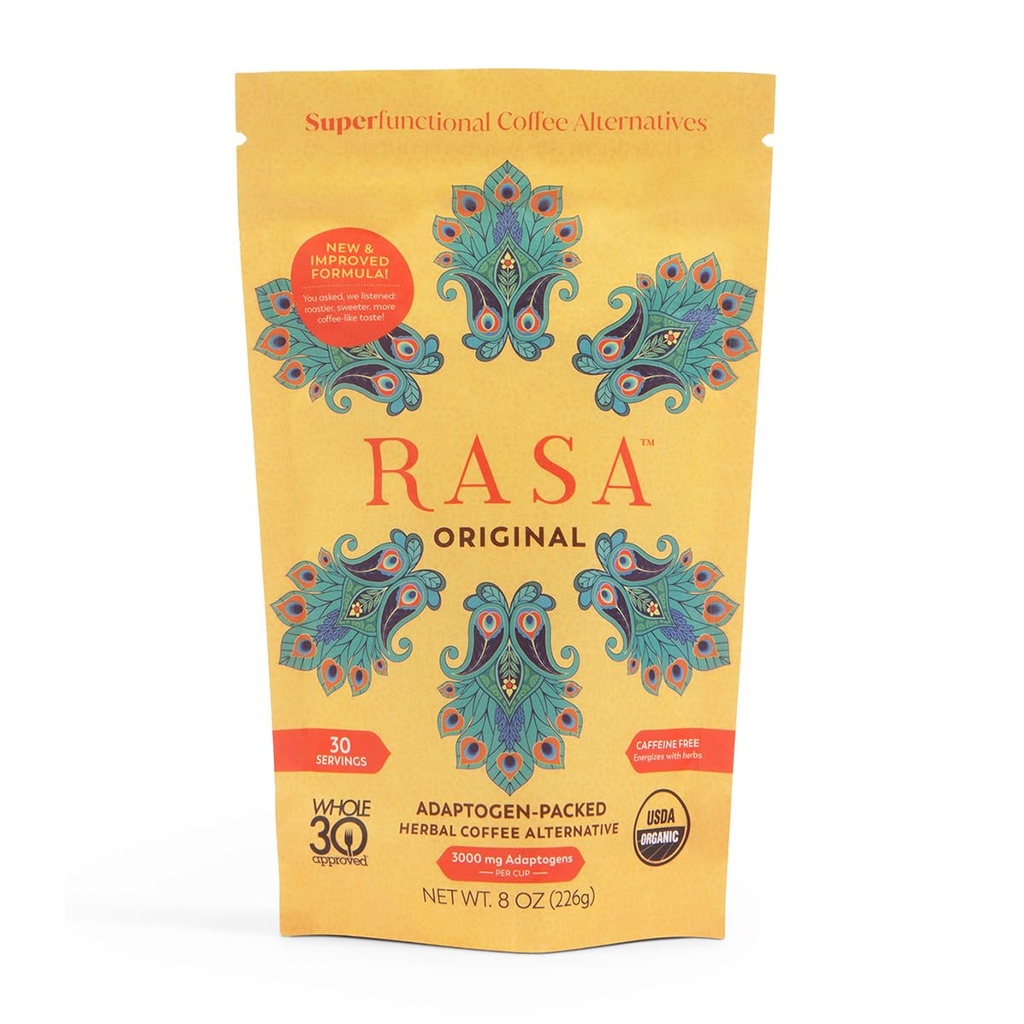 Rasa Original - Adaptogenic Seenekohv Alternatiiv parema üldise heaolu, parema une, selgema naha toetamiseks | Vegan, Keto, Terve 30, Ayurveda Wellness Toonic koos Chaga + Reishi (8 oz / 30 Servings)