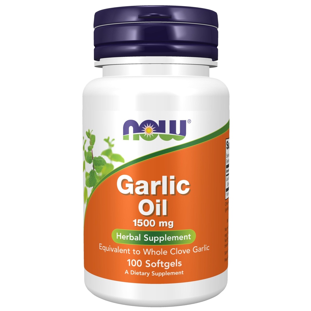 NOW Foods Supplements, Küüslauguõli 1500 mg, Serving Size Equivalent to Whole Clove Garlic, 100 Softgels