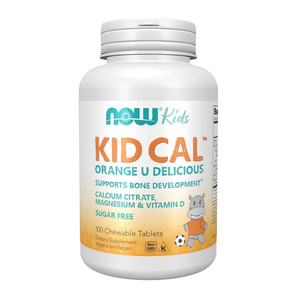 NOW Foods Supplements, Kid Cal kaltsiumtsitraadiga, magneesium ja D-vitamiin, Tart Orange, 100 närimistables, pakend võib erineda