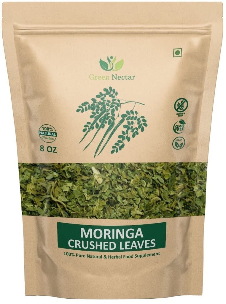 Moringa Tea Cut Leaves 8 Ounces(0.5 lb), Rich Source of Antioxidants (8 Ounces(1 Pack))